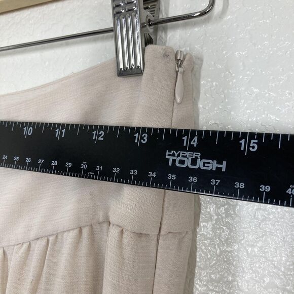 Intermix Pants Womens Petite Beige Khaki Sheer Wide Leg High Waist Viscose Wool - Picture 5 of 13